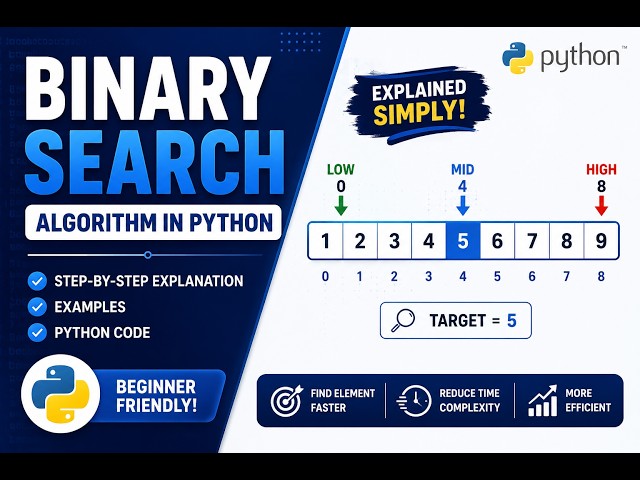 Binary Search Algorithm in Python | Explained with Examples | Beginner Friendly