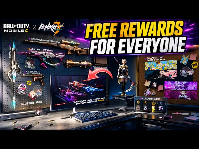SEASON 8 ALL COLLAB HONKAI IMPACT FREE MYTHICS  LEGENDARY EPIC REWARDS CODM 2026