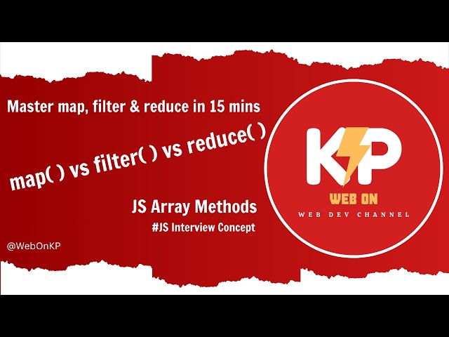 Master JS Array Methods map, filter & reduce in 15 mins