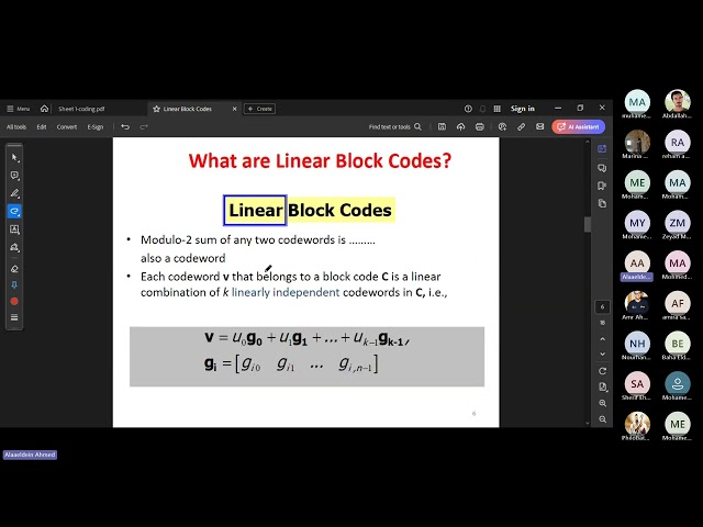 Linear block codes