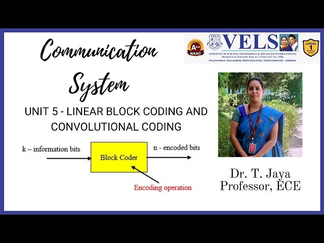 Communication System - Unit 5: Linear Block Coding and Convolutional Coding