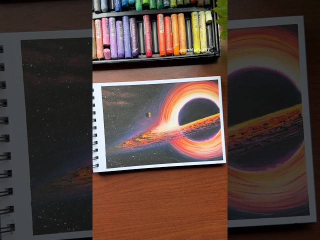 Easy Black Hole Art with Oil Pastels | Step-by-Step