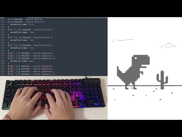 ASMR Programming - Google Dinosaur Game (No Talking)