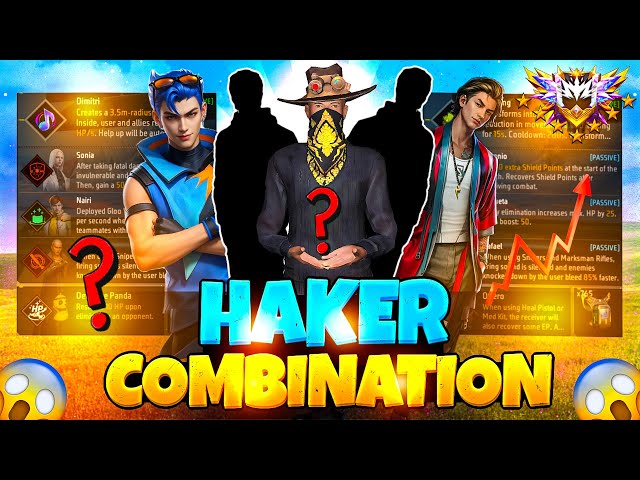 BR RANK NEW HAKER 🔥😱😱 COMBO | br rank best character combination | best character skill for br rank