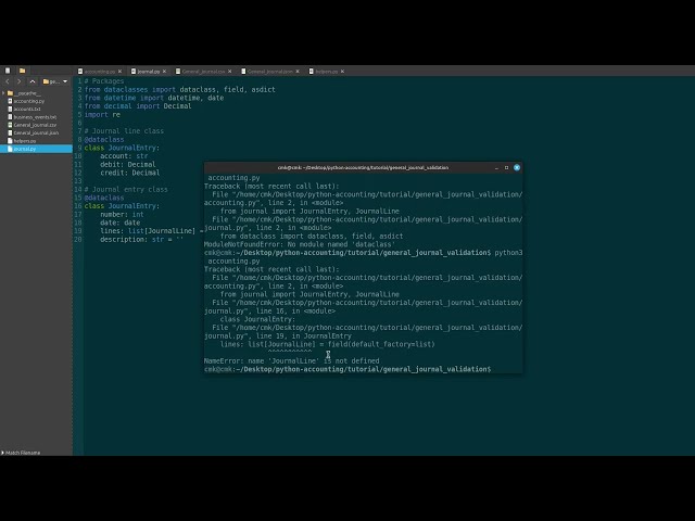 Accounting In Python: Validating General Journal Entries