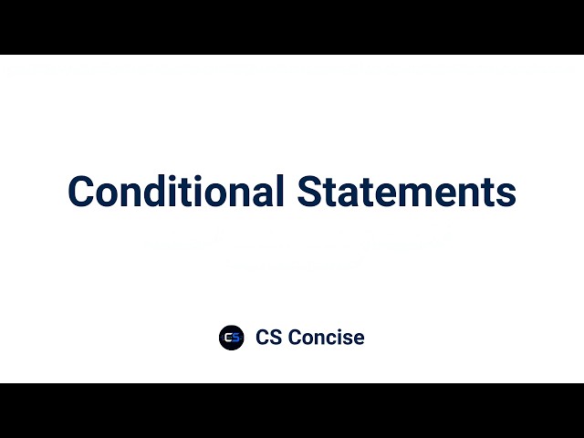 8 | Conditional Statements | Programming Fundamentals