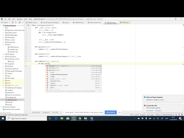 Static Queue Data structure in Python