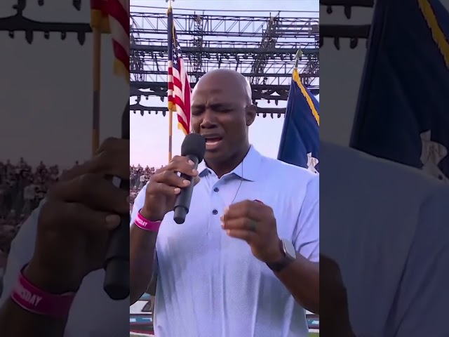 When DeMarcus Ware sang the National Anthem at the 2023 Hall of Fame Game!