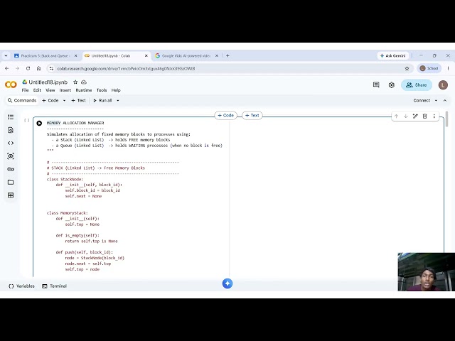 Memory Allocation Manager using Linked List-based Stack and Queue | DSA | PRACTICUM-5 |