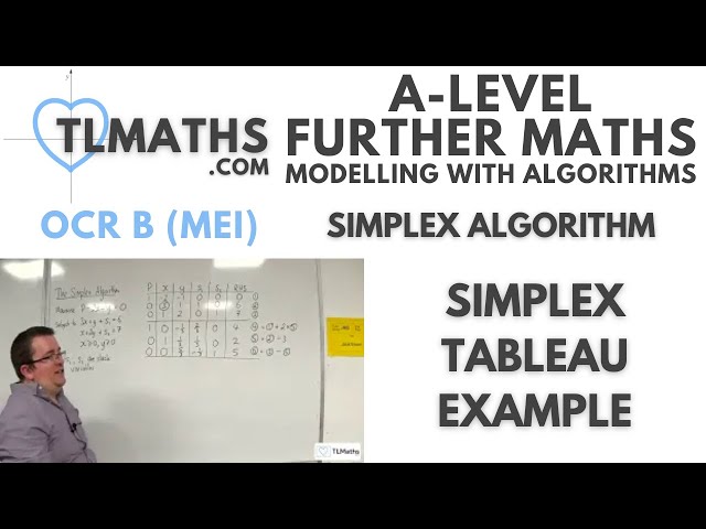 OCR MEI MwA J: Simplex Algorithm: 04 Simplex Tableau Example