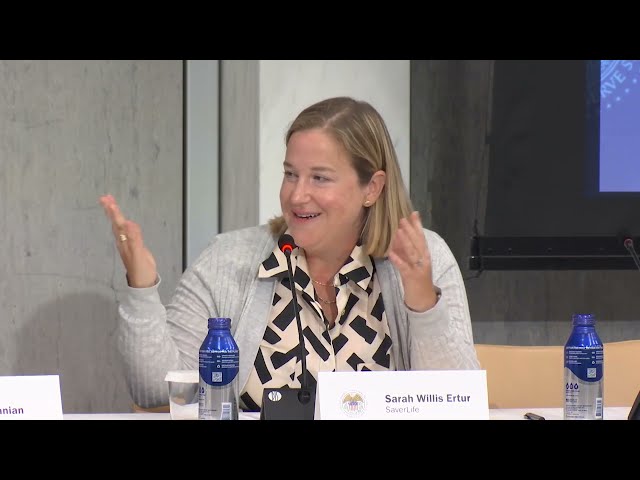 Governor Cook moderates the “Emerging Innovation, AI and Financial Inclusion” panel, July 14, 2026