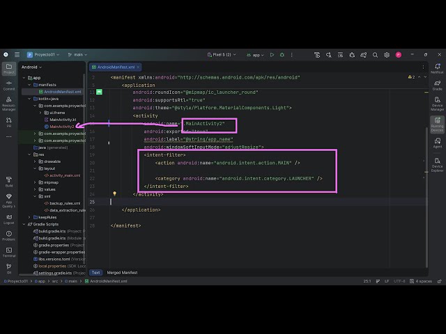Curso Android Studio 05: Modificar Activity de inicio o arranque que tendrá la aplicación