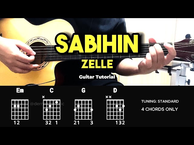 Sabihin - Zelle | Easy Guitar Chords Tutorial For Beginners (CHORDS & LYRICS) #guitarlesson