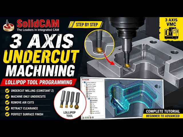 21_SolidCAM Undercut Milling in 3 Axis | Complete Programming Guide