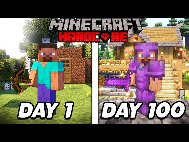 I Survived MY FIRST 100 Days in Hardcore Minecraft... Here's What Happened