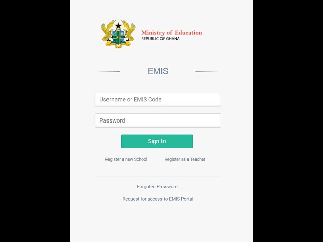 How to sign in to The EMIS dashboard in the Ghana Annual School Census 2024