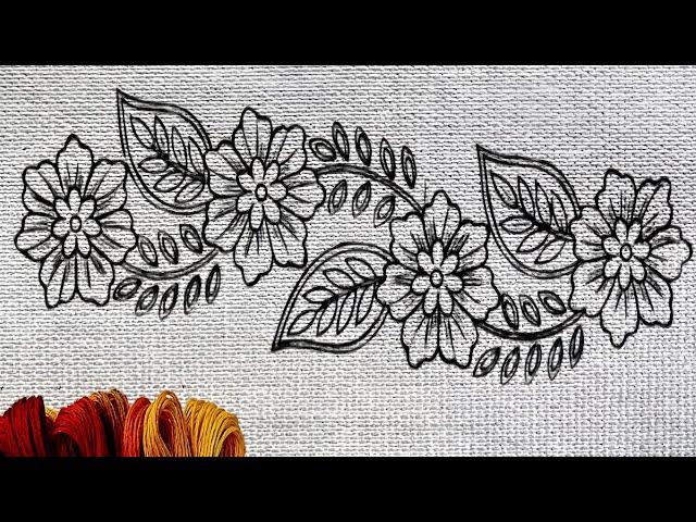 Very Satisfying Hand Embroidery Border Design | Full Pattern Guide For Beginners