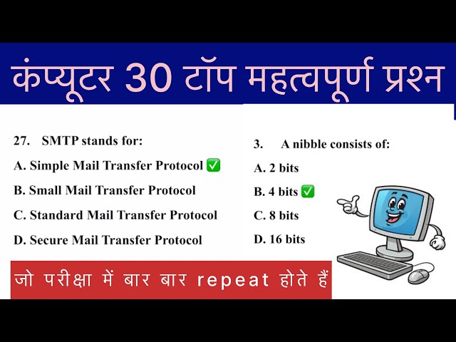  Most Important Computer Questions For Competitive Exams | Computer mcq questions in English |