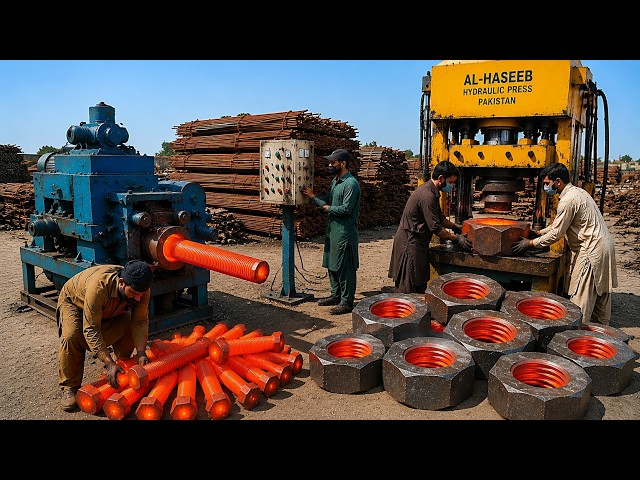 Incredible Factory Process of Manufacturing Hex Nuts and Bolts | Factory Mass Production