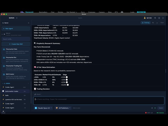 How to use the Polymarket Bot Skill to trade the prediction markets on Seren