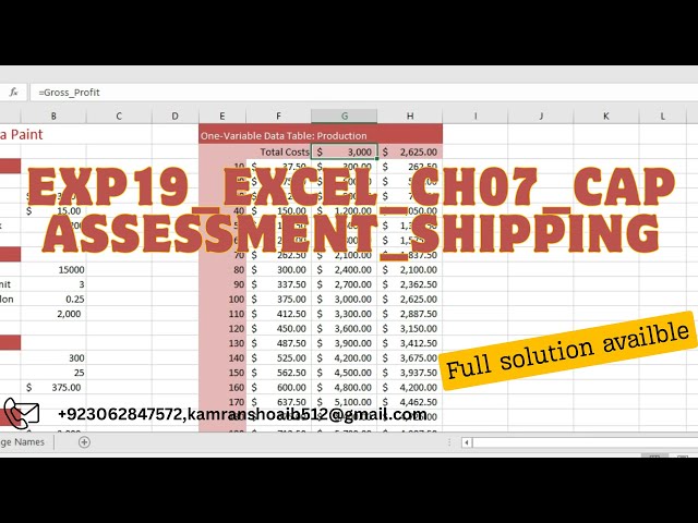Excel Shipping Assignment Help | Exp19 Ch07 Capstone Solution | Fast & Accurate Excel Services