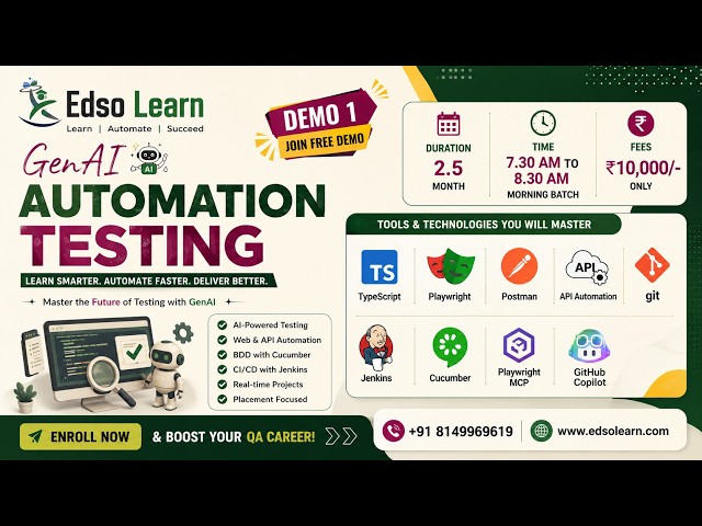 GenAI Automation Testing | Node Typescript VSCode Installation | QA Future Jobs | Demo 1 | Edso L...