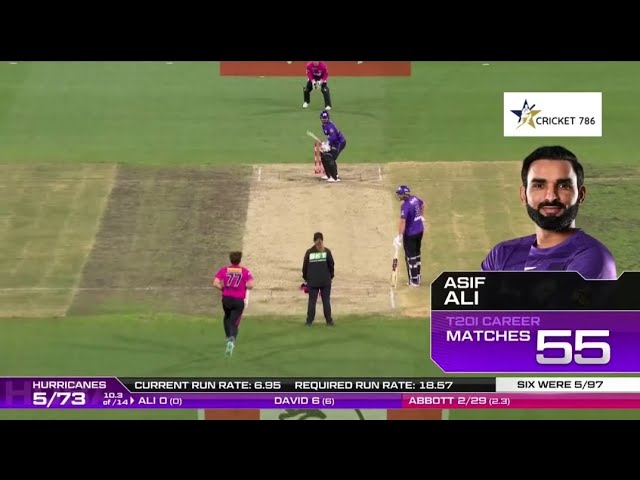 Asif Ali 41 Runs Of 8 Balls Sydney Sixers VS Hobart Hurricanes | Big Bash League 2022 - 2023