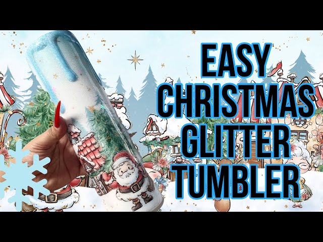 Full Vinyl Wrap with Drip Christmas Glitter Tumbler