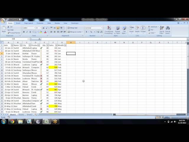 Microsoft Excel Sort and Filter Advanced