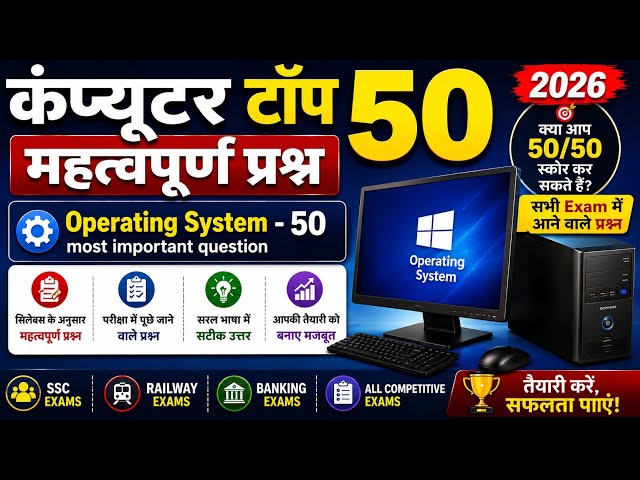 Computer GK Top 50 Important Questions | Computer MCQ 2026 | SSC, Railway & All Competitive Exams