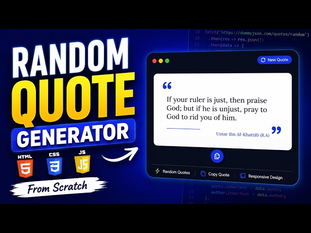Building a Random Quote Generator from Scratch | HTML CSS JS