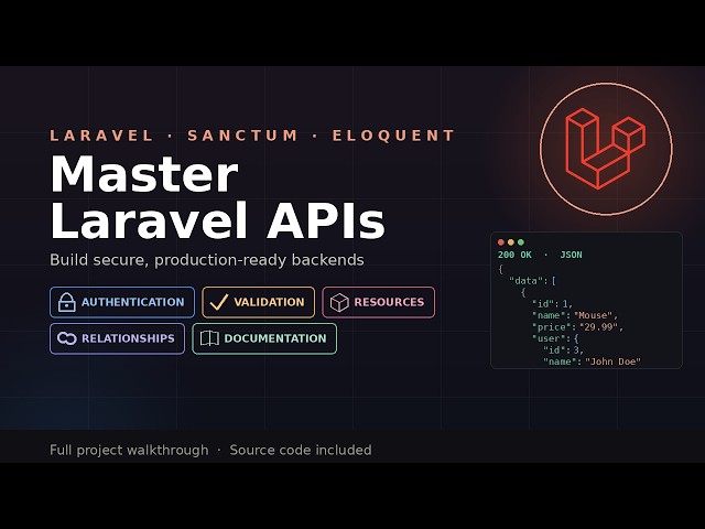 🚀Laravel REST API Crash Course: Auth, Validation, Relationships & API Docs