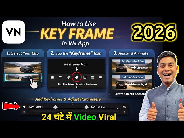 Keyframe kaise use kare VN app me | How to use keyframe editing in vn | trending transition in vn 