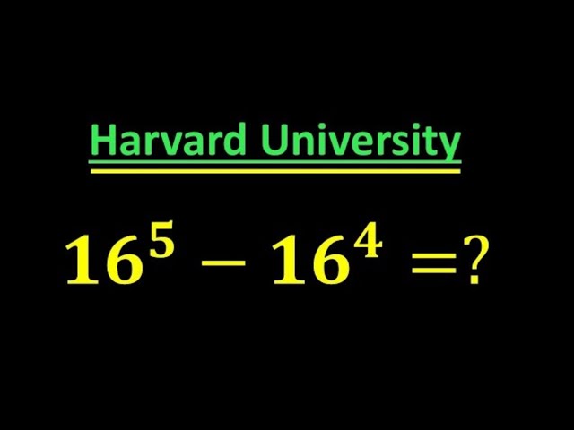 Solving a 'Harvard' University entrance exam