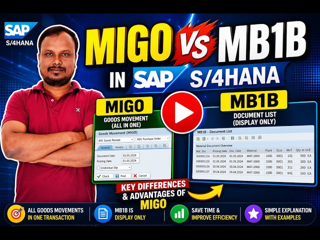 MIGO vs MB1B in SAP S/4HANA | Key Differences & Advantages of MIGO