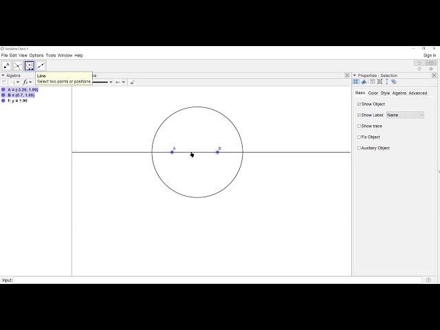 Geogebra Intersect Tool Demonstration