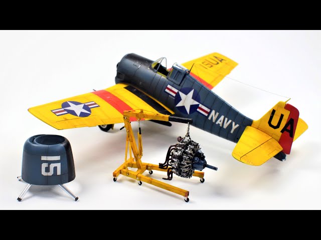 (ASMR) Full Build of the 1/48 Eduard Scale Model Aircraft F6F-5 Hellcat With The UA15 Drone Scheme