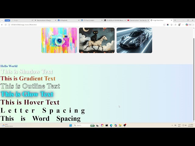 🎨 Exploring Image Hover & Text Effects with CSS.