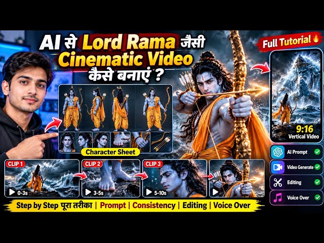 फ्री में बनाएँ Hollywood जैसा भगवान राम का AI Video | Full Process