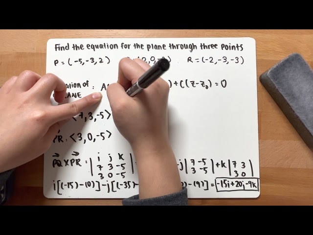 Calc 3 Ch.12 Finding Equation of a Plane | Three Points
