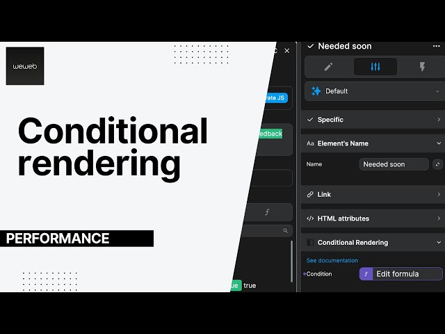 Conditional rendering to boost performances
