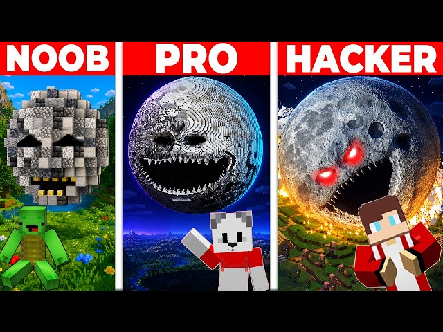 The MOON Wakes Up Build Tutorial In Minecraft — JJ VS MIKEY Challenge — Maizen Parody