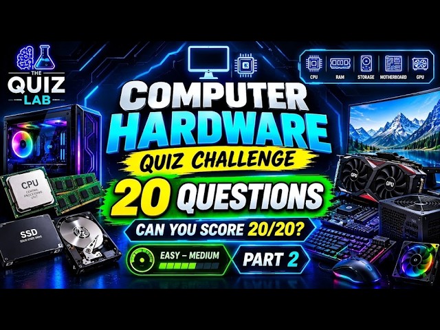 🖥️ 20 Computer Hardware Quiz Questions | Can You Score 20/20? (Easy–Medium) | Part 2