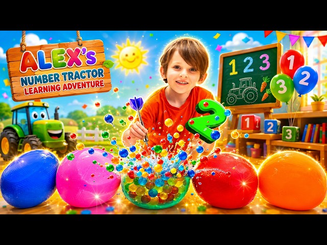 Desafío del tractor de números con Alex 🚜💛 Aventura de los números perdidos para niños