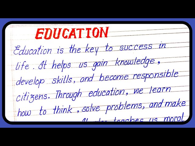 Essay on education in english | Short note on education in english | Education essay in english