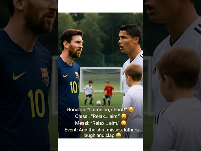 Kids Football Battle ⚽ Messi vs Ronaldo! 🎯😅 #viral #messi #football #ronaldo #shorts #reels #funny