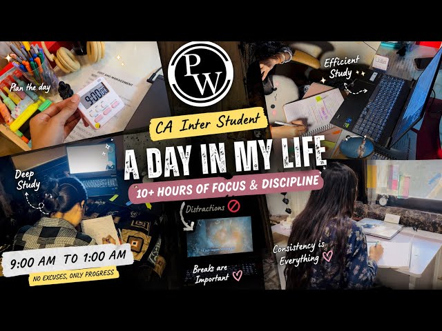 CA INTER study vlog 🫶🏻 | 10+ Hours session💯✨| study routine (9am to 1am) #cainter