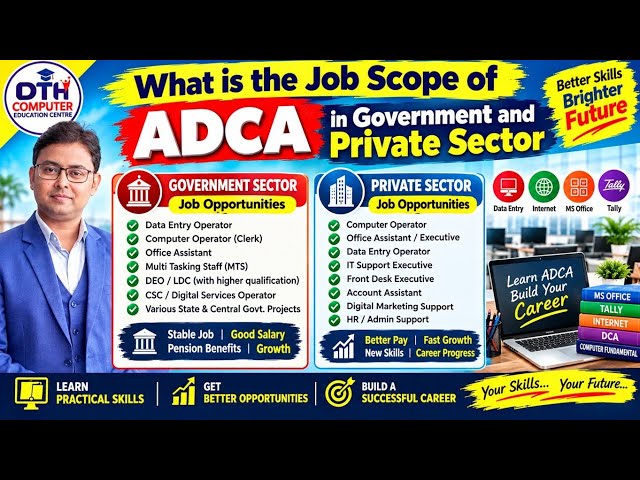 ADCA Job Scope 2026 | Government & Private Jobs After ADCA | ADCA Career & Salary #dthcomputer #ADCA