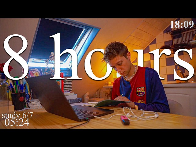 LIVE | 8-HOUR study with me in Paris📚⛈️ rain sounds & pomodoro timer 60 & 10