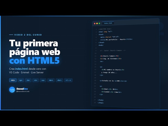 Crea tu primera página web con HTML5 | Presentación personal paso a paso | VS Code